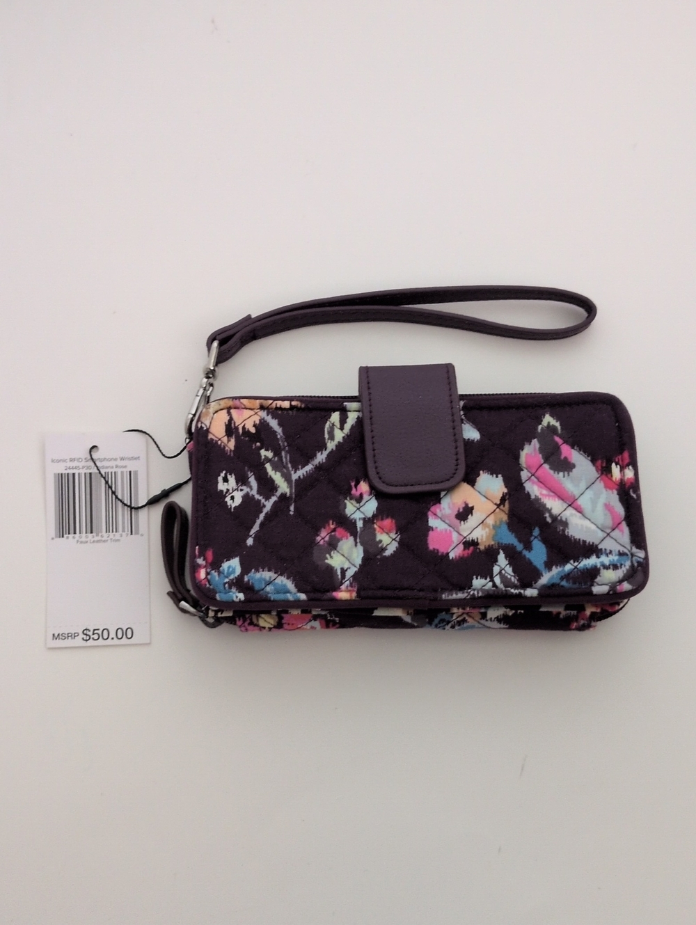 NWT Vera Bradley Iconic RFID Smartphone Wristlet - Indiana Rose - Picture 1 of 5